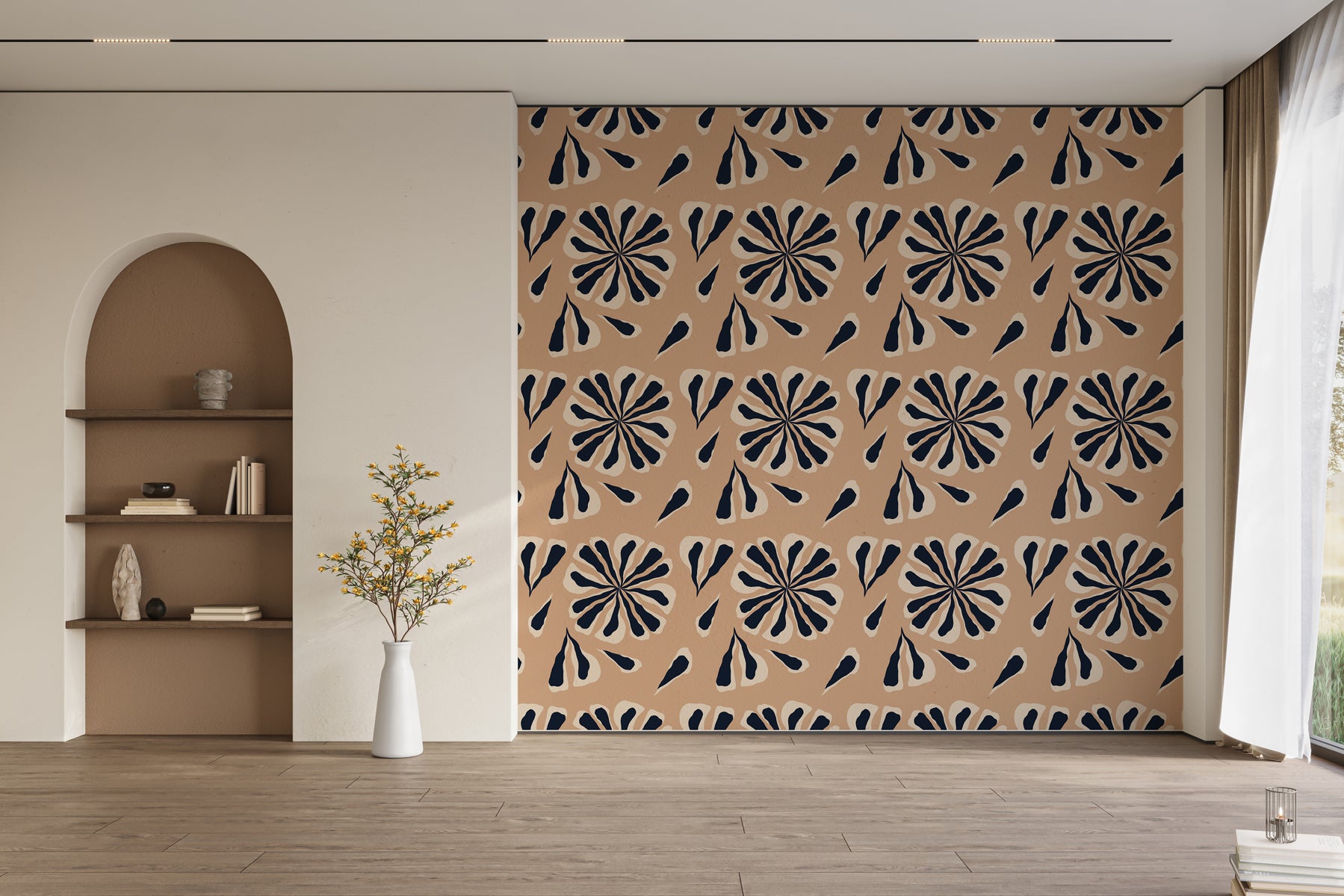 Papier peint camel rosacé, XXL, tendance