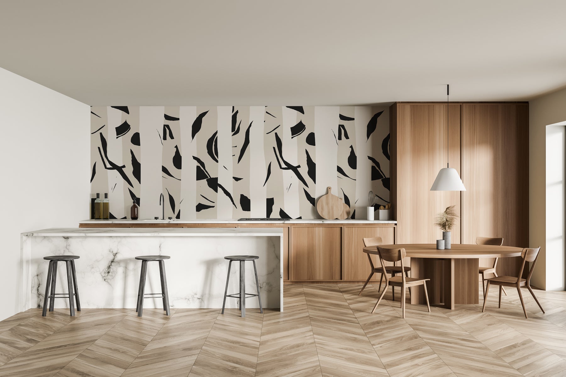 Papier peint rayure bichrome, XXL, tendance