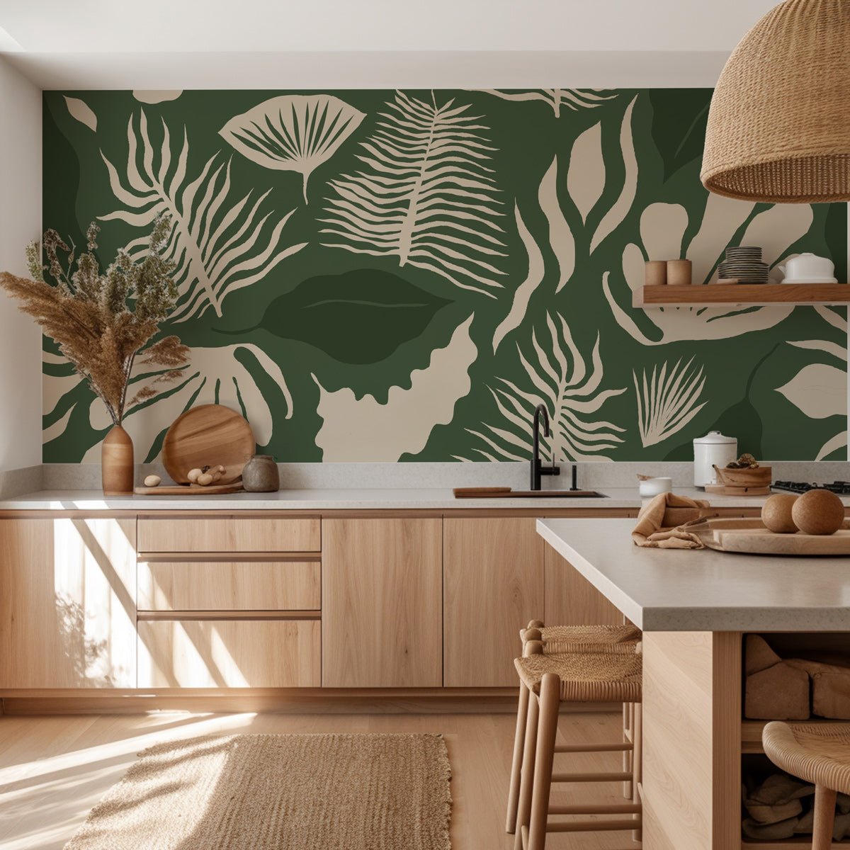 Papier peint art moderne vert, XXL, tendance