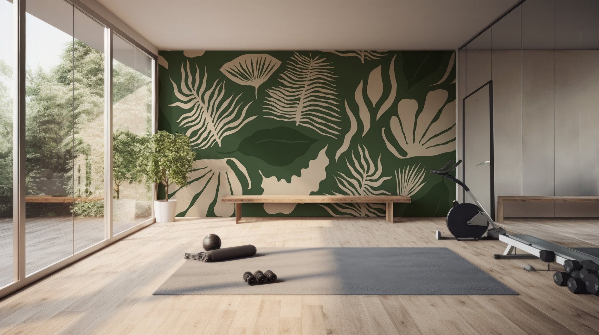 Papier peint art moderne vert - Muralconcept