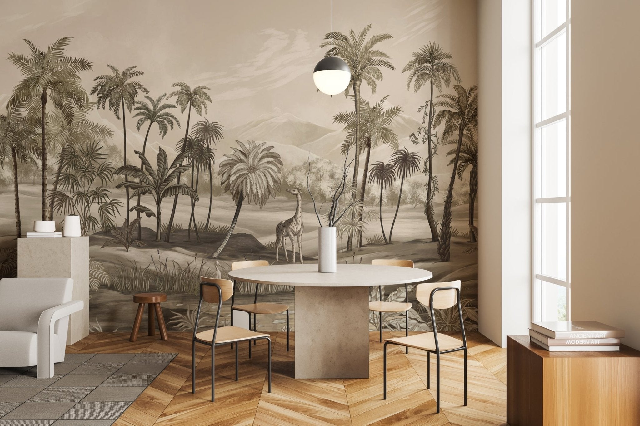 Papier peint jungle Zaphira sépia, XXL, tendance