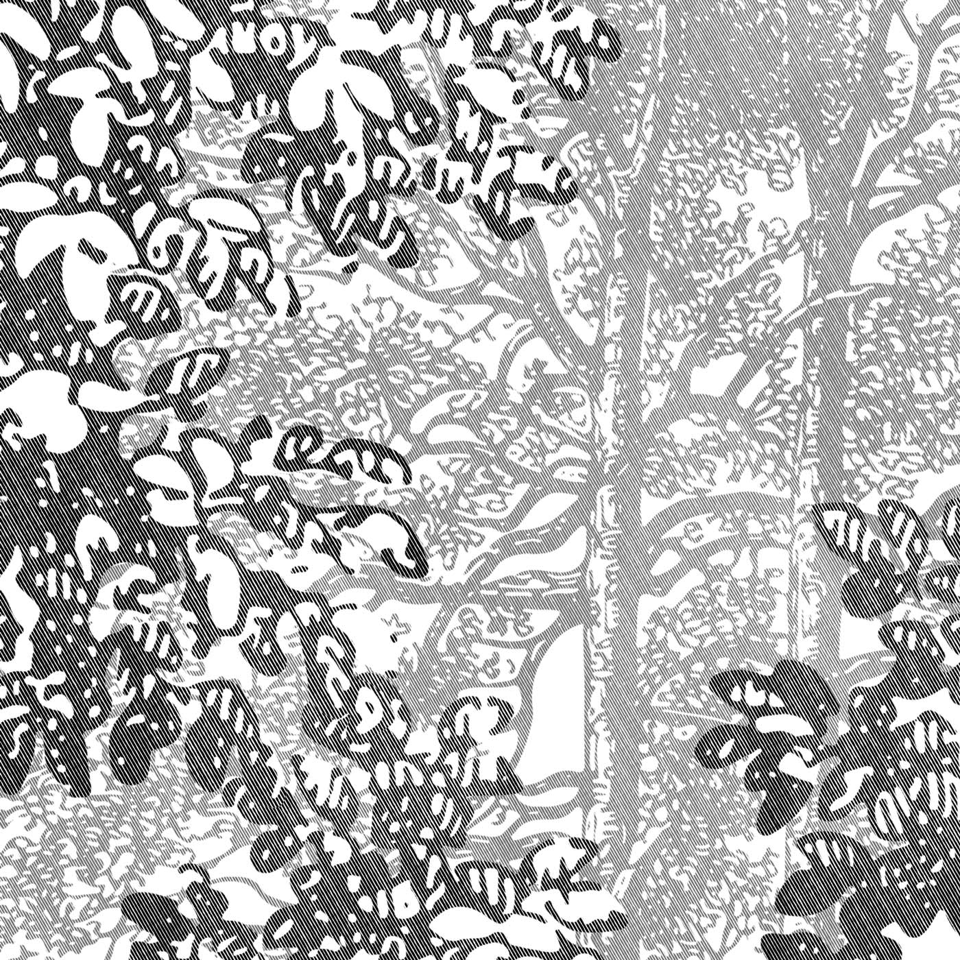 Papier peint paysage forêt gravure noir et blanc, XXL, tendance