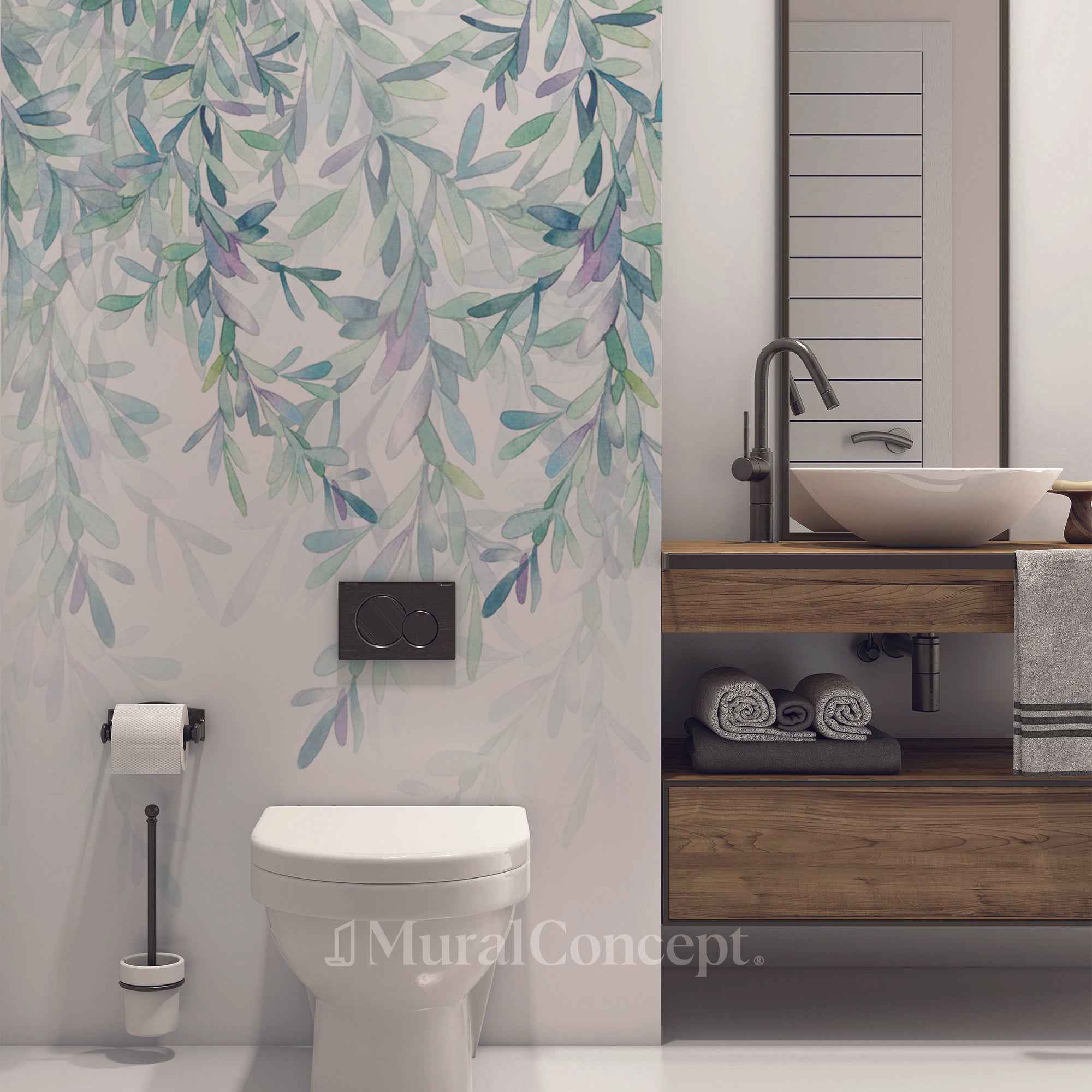 Papier peint wc Végétal & Scandinave style, XXL, tendance