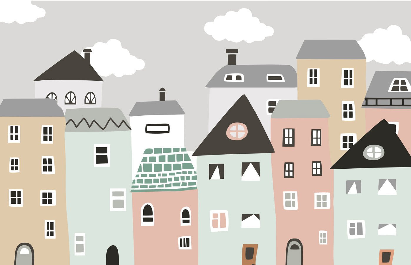 Papier peint panoramique city kids, mural concept, tendance