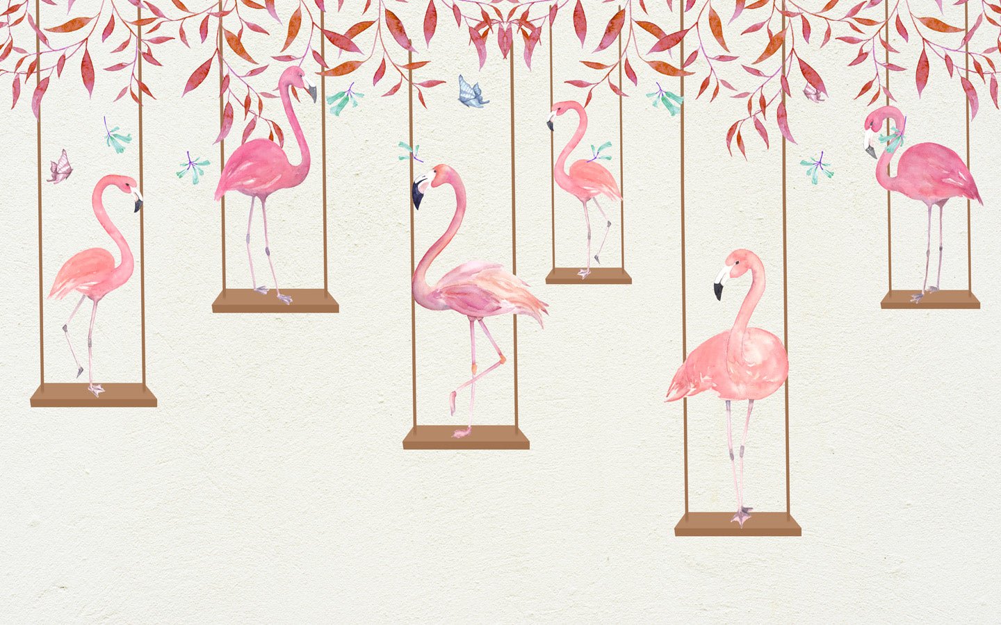 Papier peint Flamingo, mural concept, tendance