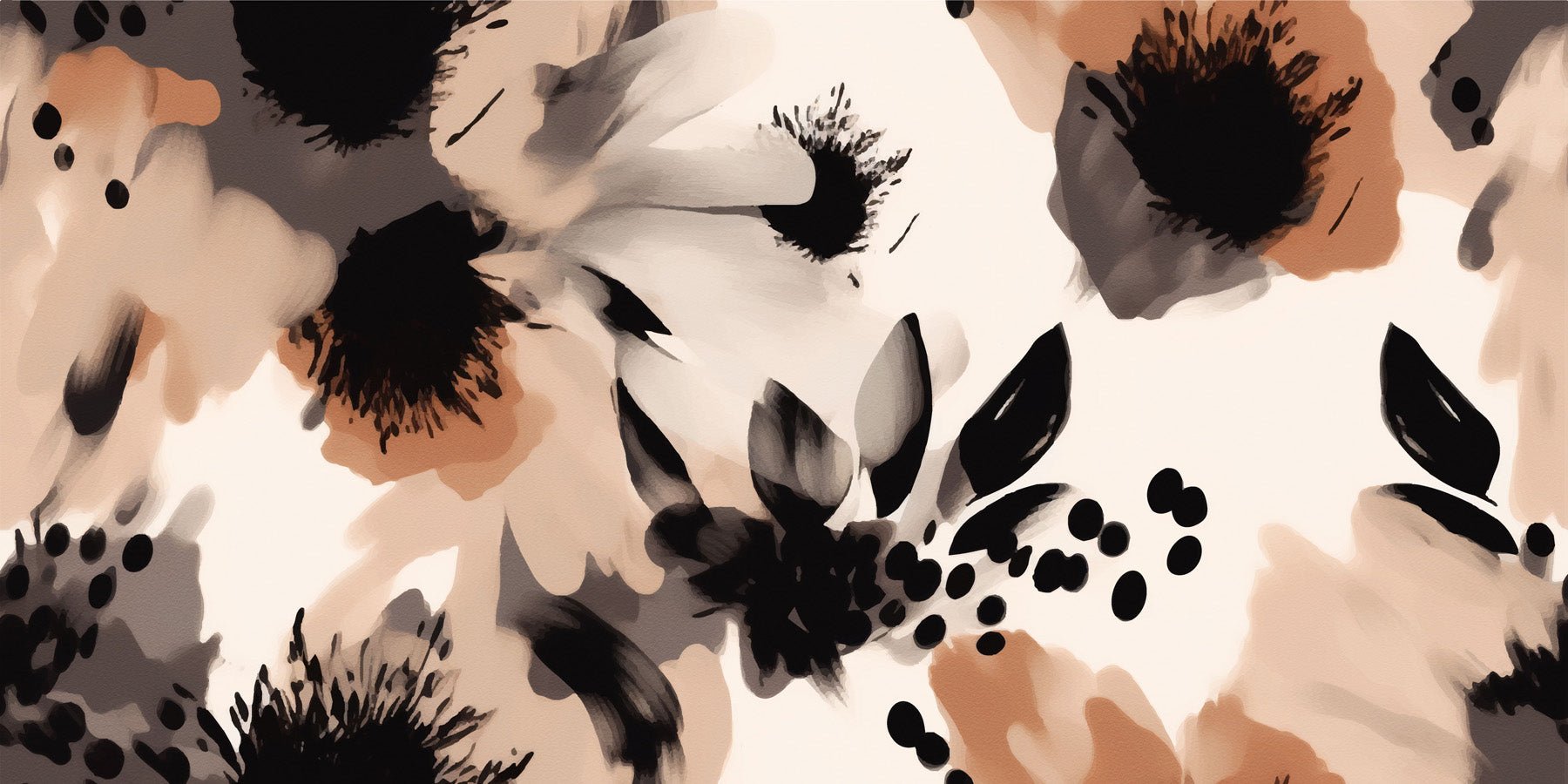 Papier peint fleur hypnotique, mural concept, tendance