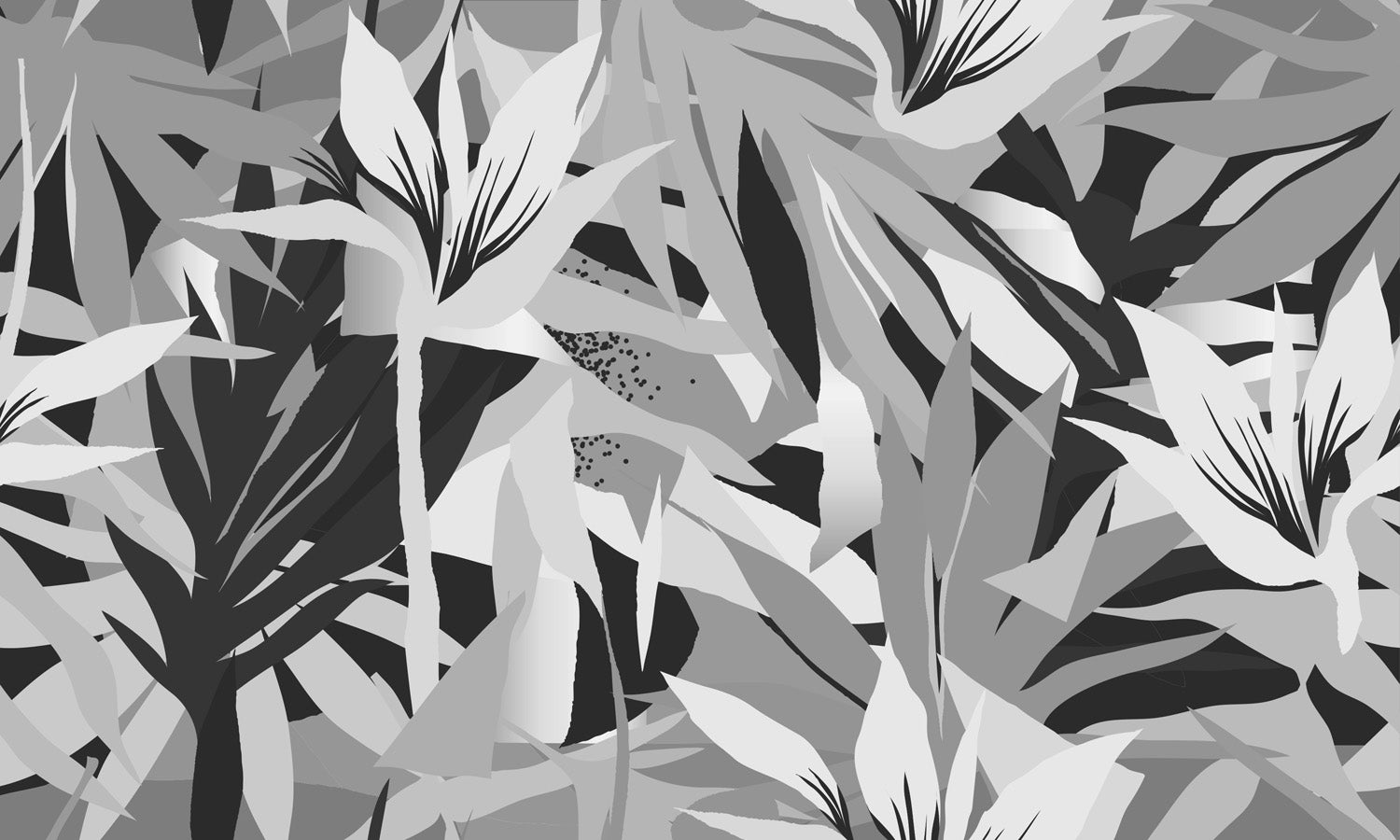 Papier peint fragrance noir et blanc, mural concept, tendance