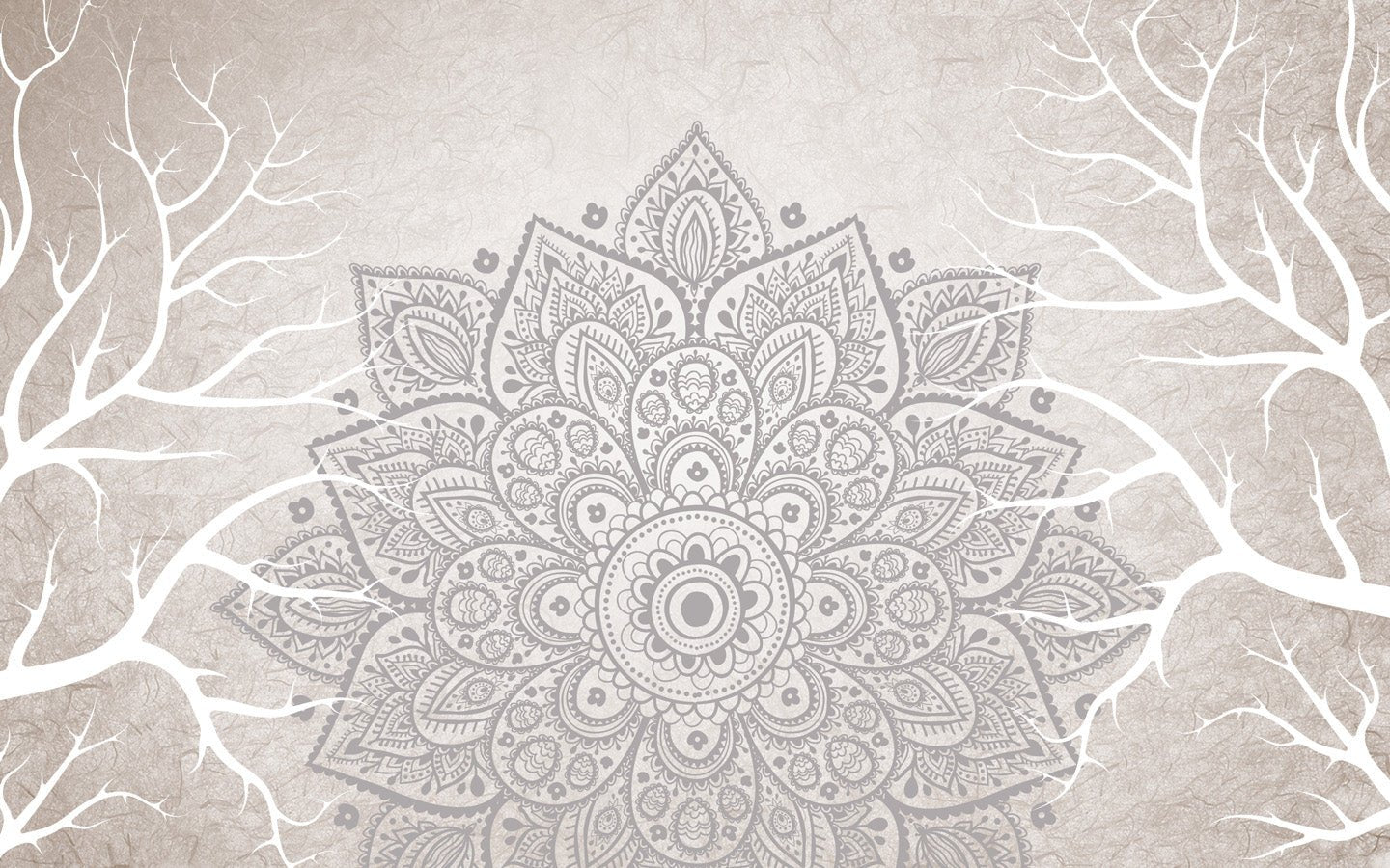 Papier peint wc mandala bohème indien, mural concept, tendance