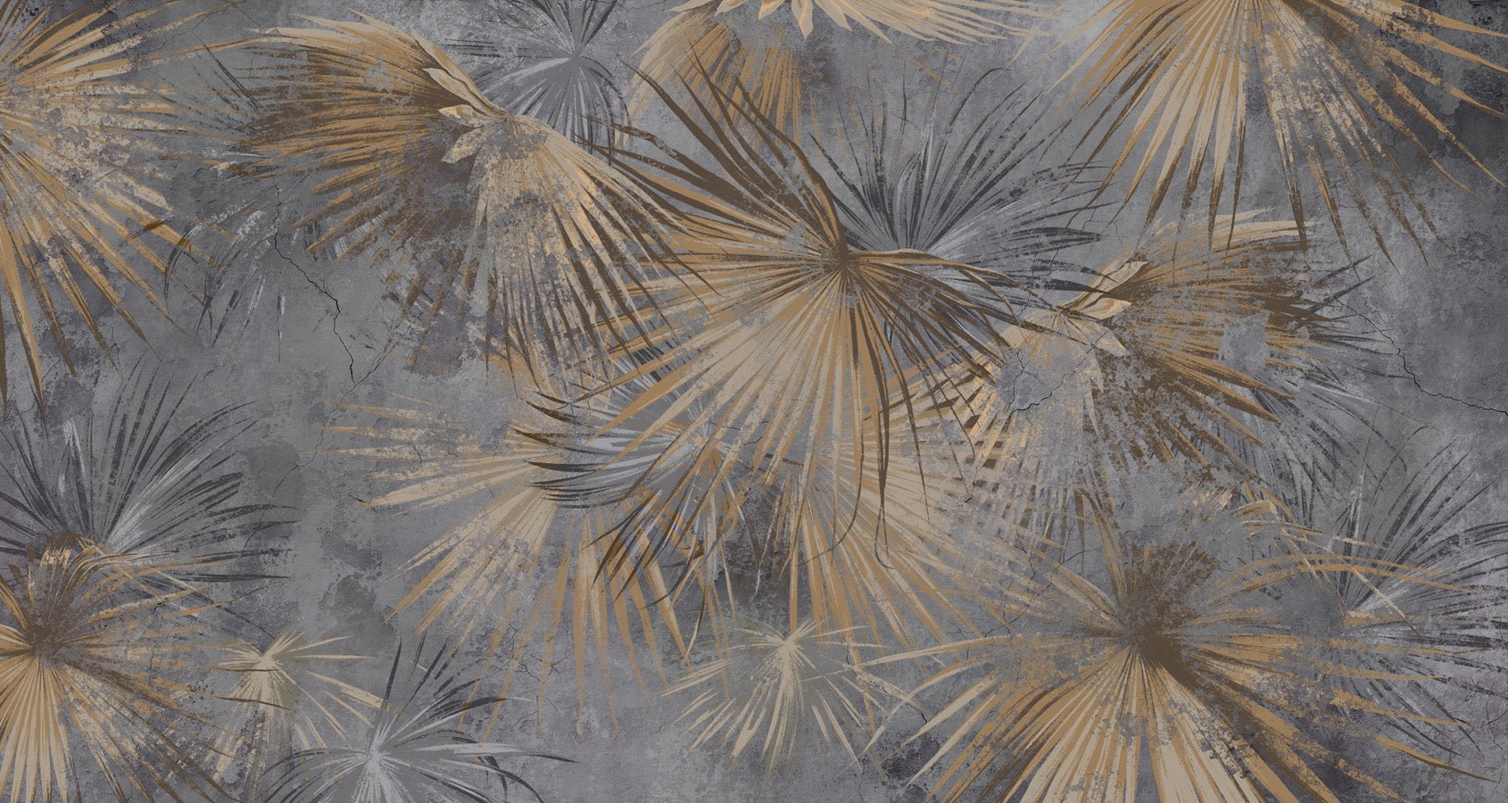 Papier peint panoramique palm vintage, mural concept, tendance