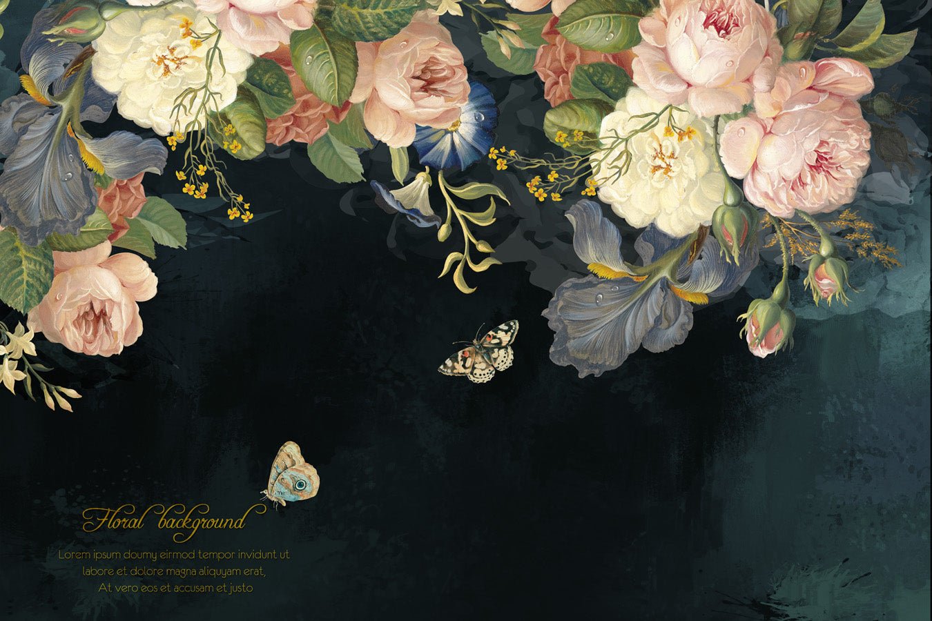 Papier peint Romantique Retro, mural concept, tendance