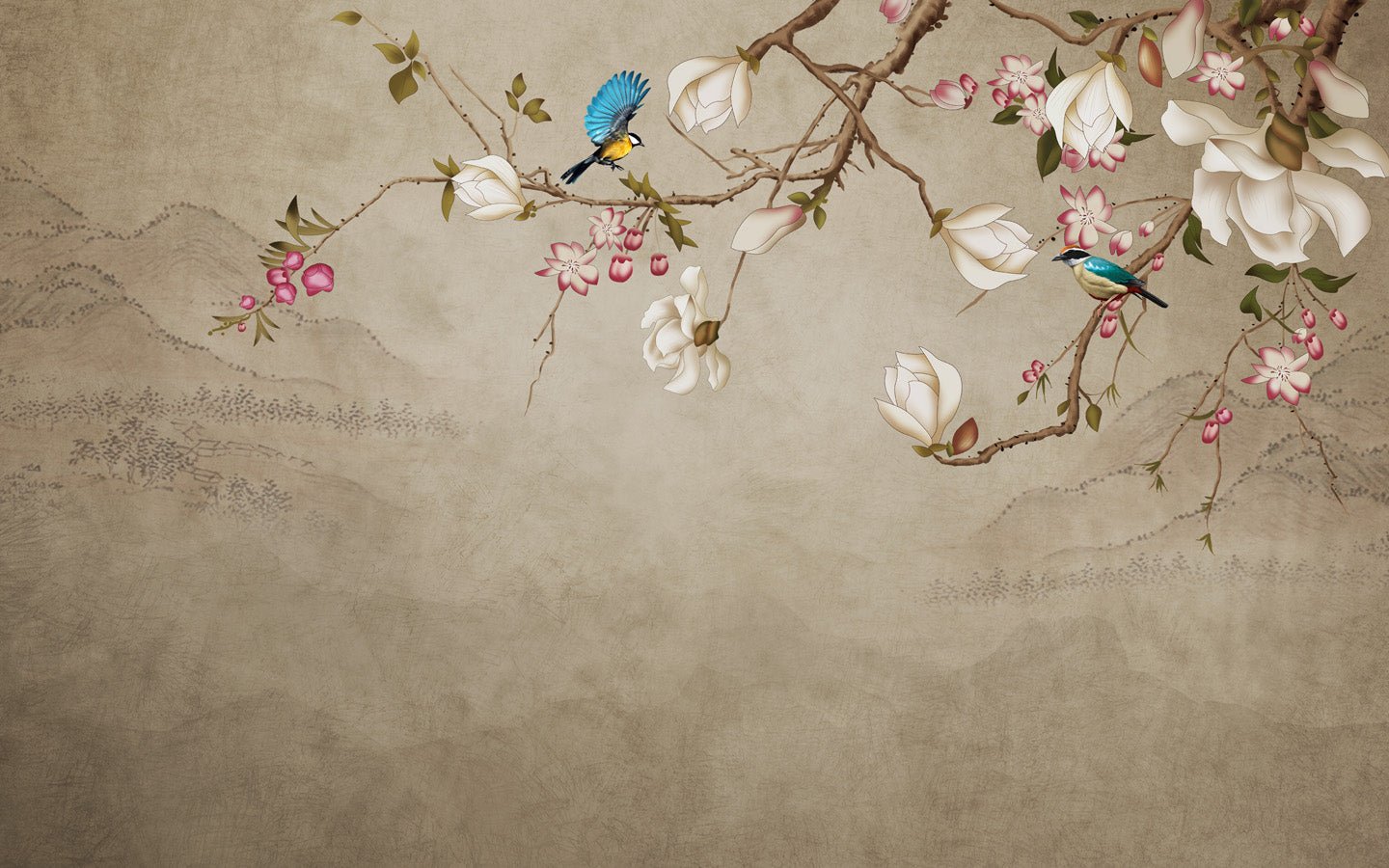 Papier peint Romantique bird, mural concept, tendance