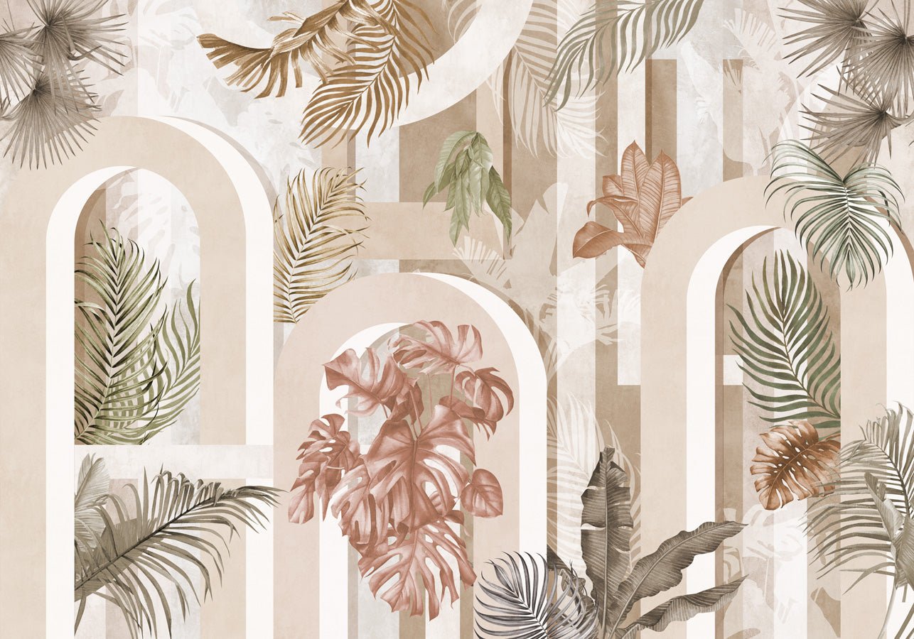 Papier peint bureau tendance arche sépia, mural concept, tendance