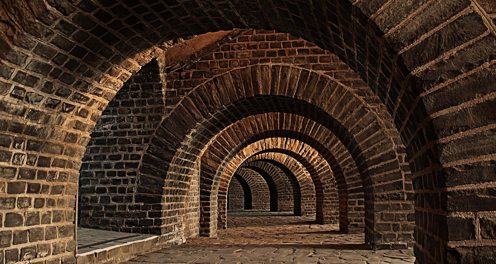 Papier peint Trompe l'oeil Bricks Passage, mural concept, tendance