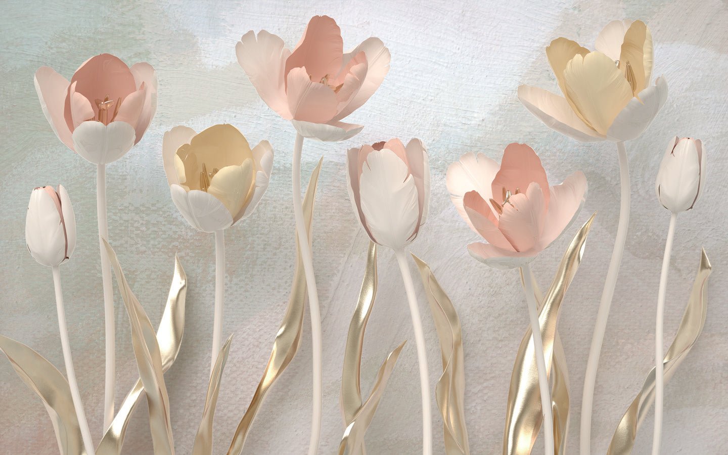 Papier peint panoramique Tulipes 3D, mural concept, tendance