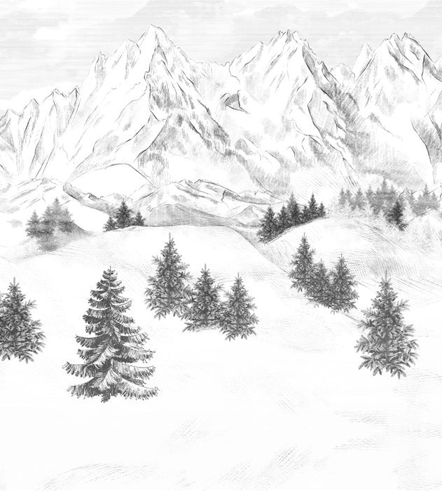 Papier peint montagne sommets de Chamonix, XXL, tendance