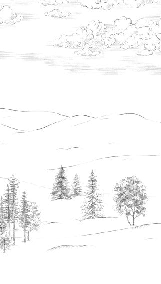 Schizzo di montagna Cimes carta da parati