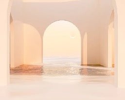 Carta da parati panoramica con arco al tramonto