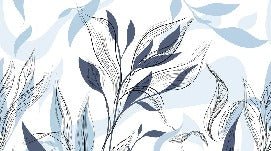 Carta da parati grafica blu con fiori
