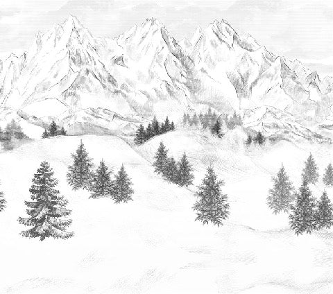 Papier peint montagne sommets de Chamonix, XXL, tendance