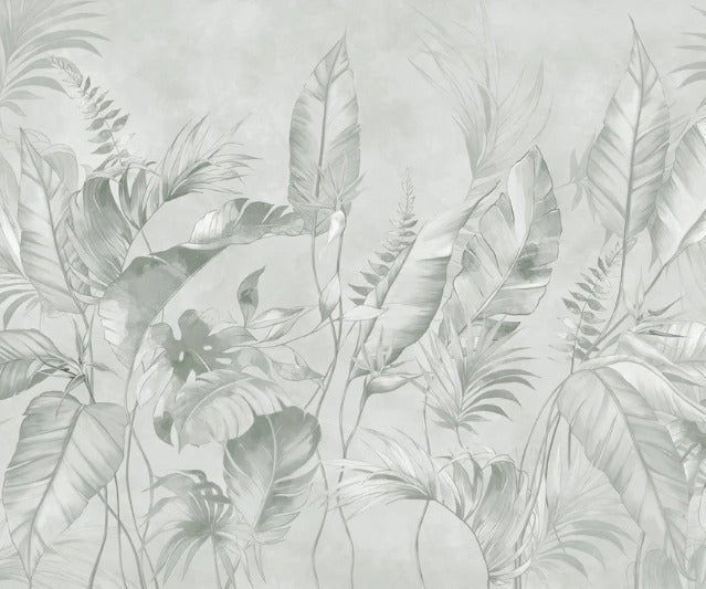 Papier peint élégante jungle sauge, XXL, tendance