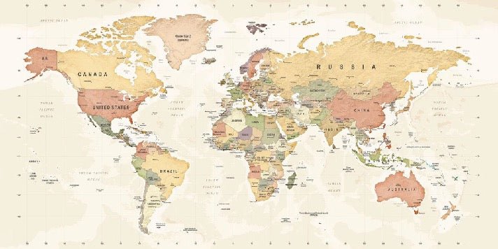 Carta da parati panoramica per l'esplorazione della mappa del mondo