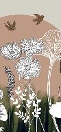 Carta da parati panoramica con illustrazione floreale