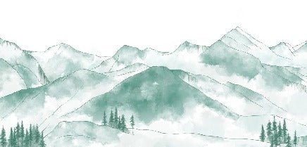 Papier peint montagne chaine des Aravis vert menthe, XXL, tendance