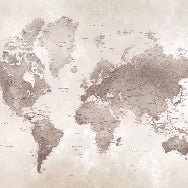 Carta da parati con mappa del mondo senza tempo