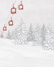 Carta da parati rossa per gondola di montagna