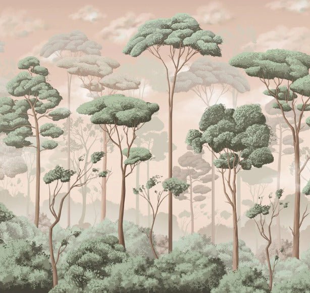 Voluttuoso gelsomino foresta di pini carta da parati panoramica