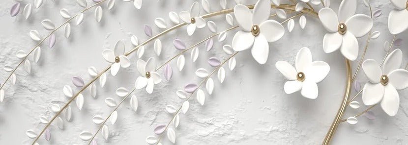 Papier peint panoramique trompe l'oeil arbre fleuri 3D, XXL, tendance