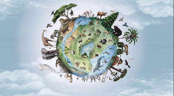Carta da parati per bambini pianeta animali