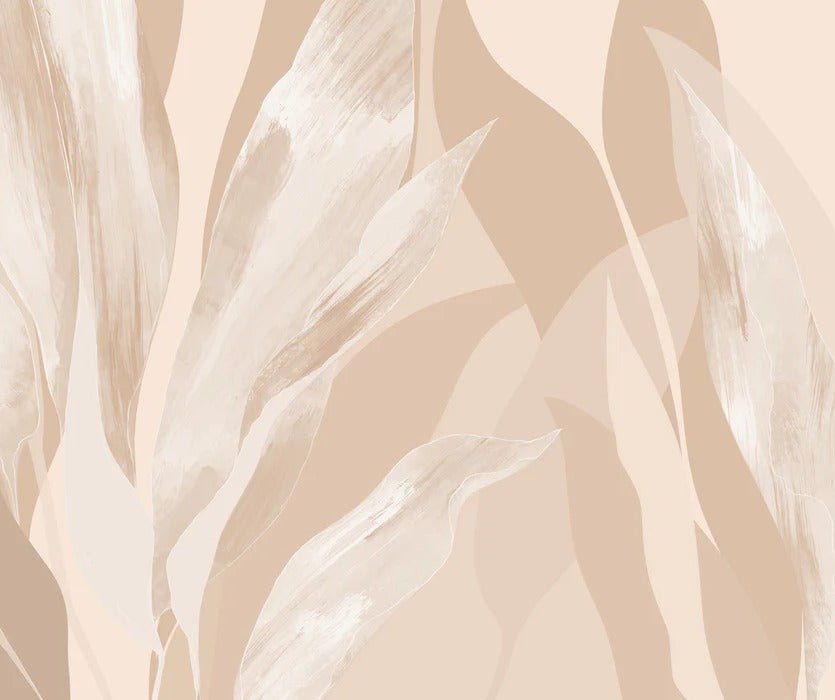Carta da parati in tessuto floreale beige