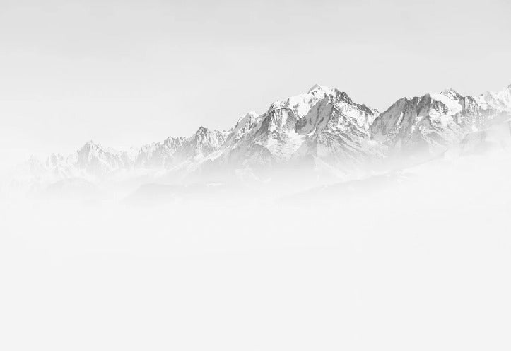 Carta da parati del Monte Bianco, mattina nebbiosa