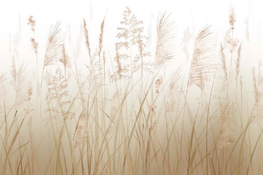 Carta da parati con fiori di campo di grano