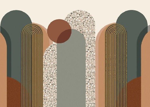 Carta da parati grafica art déco di tendenza