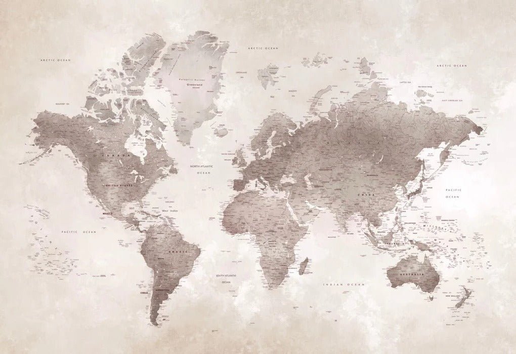 Carta da parati con mappa del mondo senza tempo