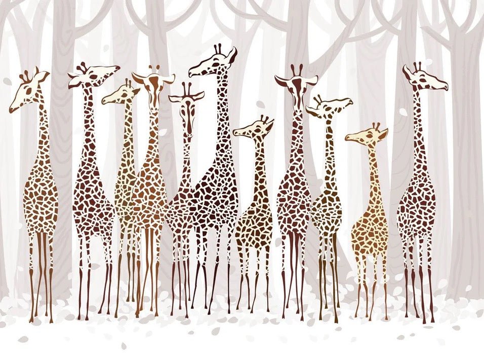 Elegante carta da parati Giraffes