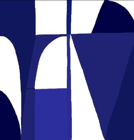 Carta da parati blu in stile Memphis