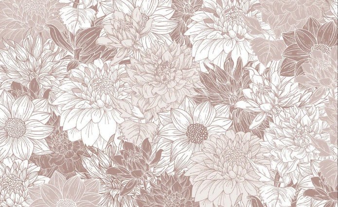 Carta da parati con fiori di dalia