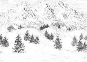 Papier peint montagne sommets de Chamonix, XXL, tendance