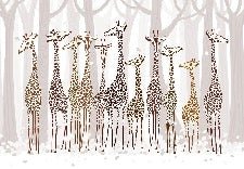 Elegante carta da parati Giraffes