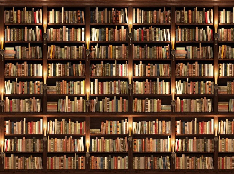 Carta da parati trompe l'oeil Authentique Bibliothèque