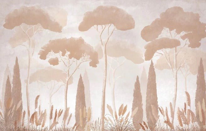 Papier peint sépia cyprès pins, XXL, tendance