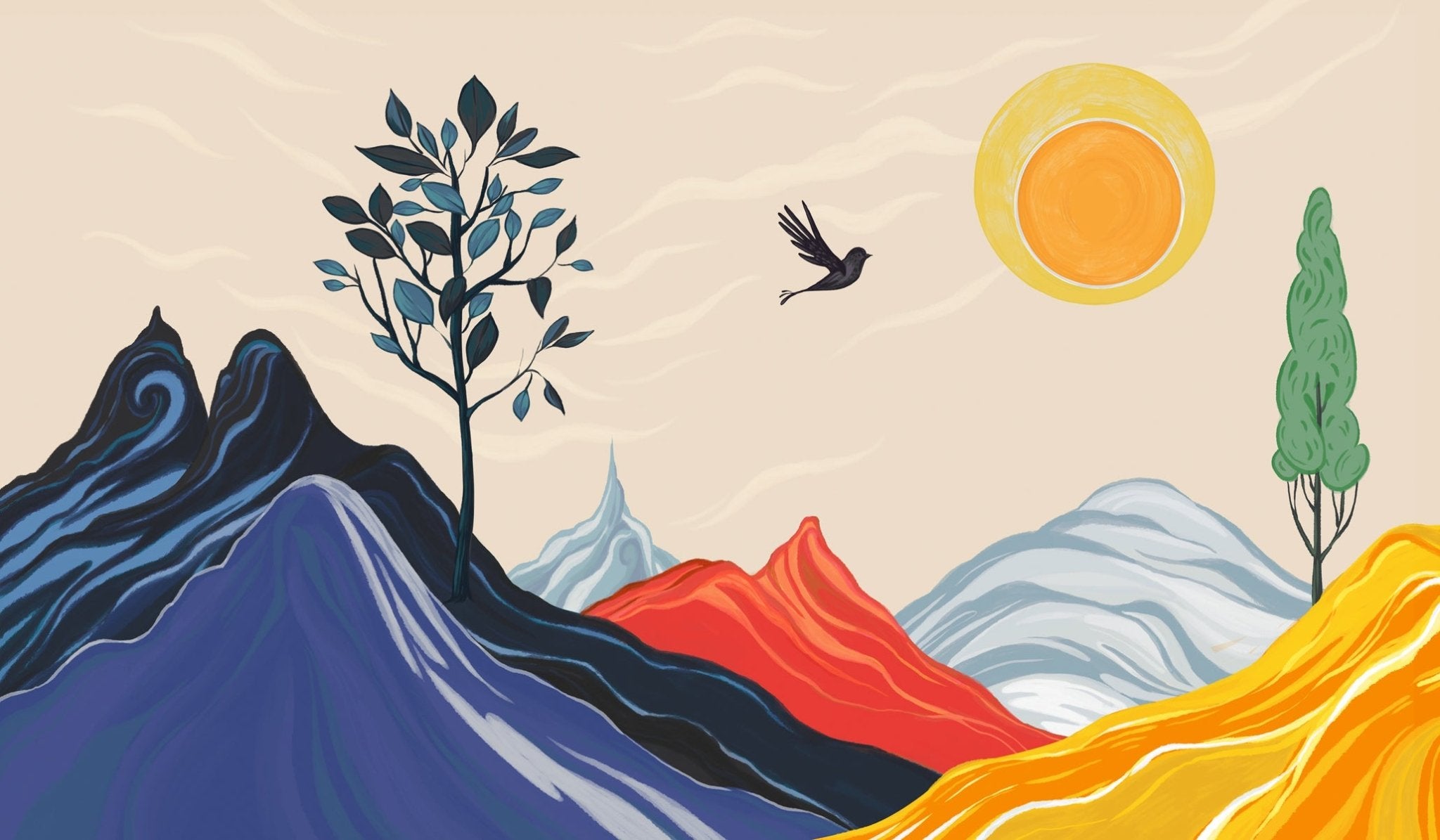 Papier peint panoramique zen color, XXL, tendance