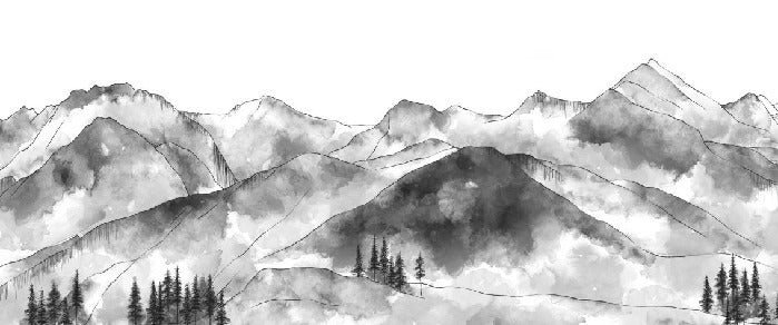 Carta da parati in bianco e nero dei monti Aravis