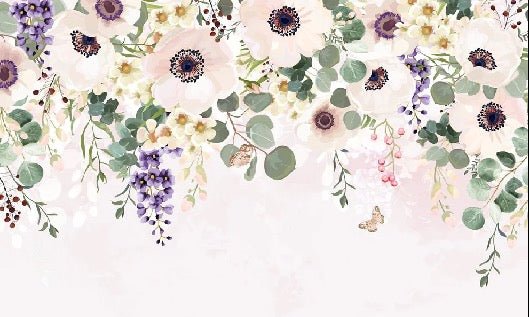 Splendida carta da parati con fiori