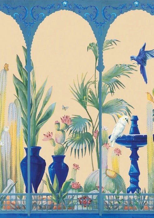 Carta da parati panoramica sul giardino tropicale