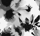Carta da parati ipnotica a fiori in bianco e nero