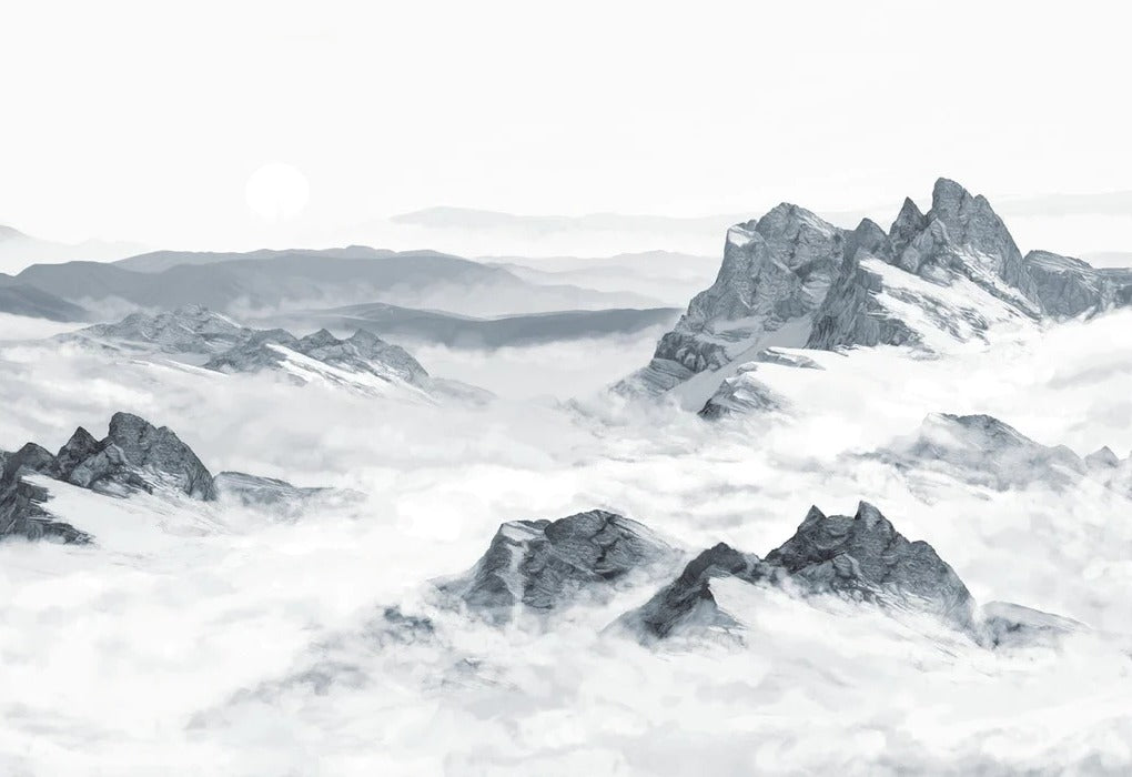 Carta da parati panoramica sulle montagne blu